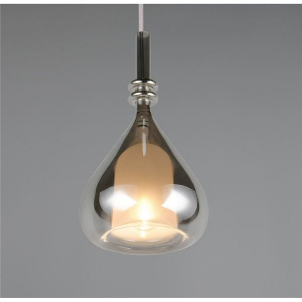 Lampara colgante ALDEA 1 pantalla cristal ahumado, excl. 1x E14 max. 10W IP20 Ámbar