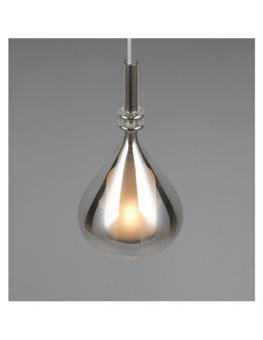 Lampara colgante ALDEA 1 pantalla cristal ahumado, excl. 1x E14 max. 10W IP20 Ámbar