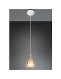 Lampara de techo ALDEA 1 pantalla cristal ahumado, excl. 1x E14 max. 10W IP20 Cromado