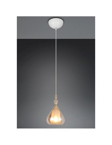 Plafonnier ALDEA avec 1 abat-jour en verre fumé, excl. 1xE14 max. 10W IP20 Chrome