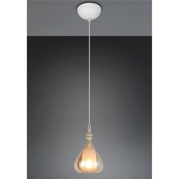 Luminária de teto ALDEA com 1 cúpula de vidro fumê, excluindo 1x E14 máx. 10W IP20 Cromado