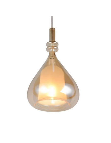Lampara de techo ALDEA 1 pantalla cristal ahumado, excl. 1x E14 max. 10W IP20 Cromado