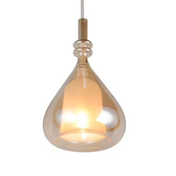 Plafonnier ALDEA avec 1 abat-jour en verre fumé, excl. 1xE14 max. 10W IP20 Chrome