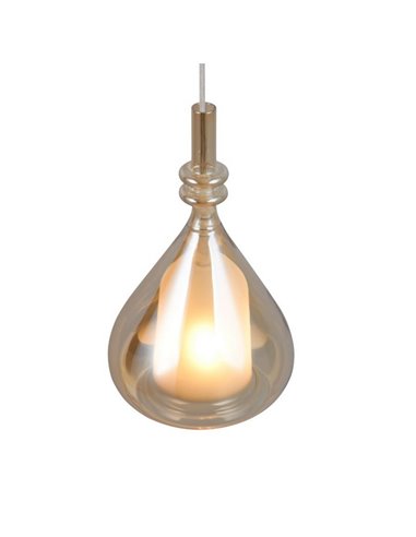 Luminária de teto ALDEA com 1 cúpula de vidro fumê, excluindo 1x E14 máx. 10W IP20 Cromado