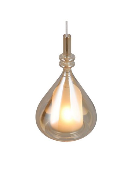 Lampara de techo ALDEA 1 pantalla cristal ahumado, excl. 1x E14 max. 10W IP20 Cromado