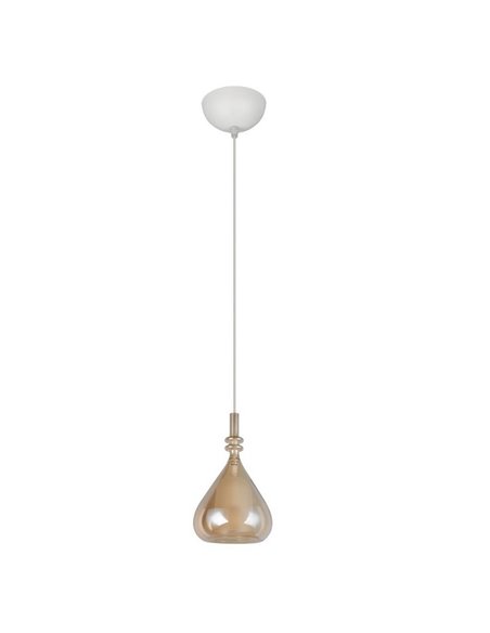 Lampara de techo ALDEA 1 pantalla cristal ahumado, excl. 1x E14 max. 10W IP20 Cromado