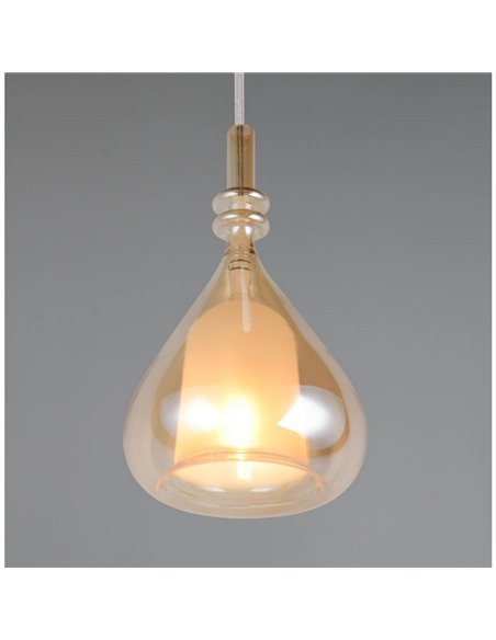 Lampara de techo ALDEA 1 pantalla cristal ahumado, excl. 1x E14 max. 10W IP20 Cromado