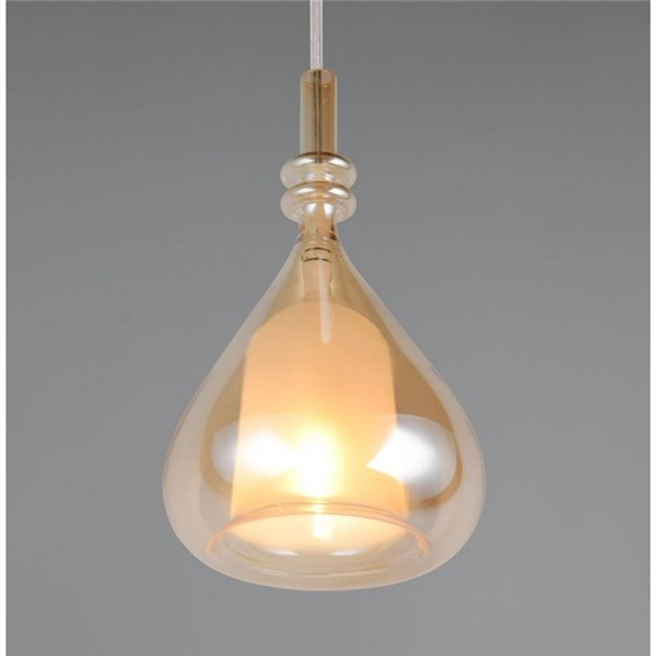 Lampara de techo ALDEA 1 pantalla cristal ahumado, excl. 1x E14 max. 10W IP20 Cromado