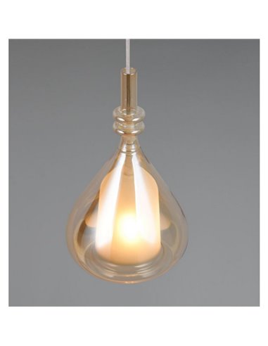 Lampara de techo ALDEA 1 pantalla cristal ahumado, excl. 1x E14 max. 10W IP20 Cromado