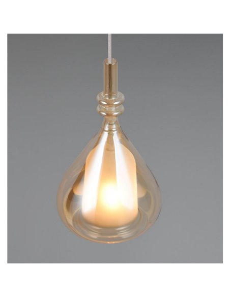 Lampara de techo ALDEA 1 pantalla cristal ahumado, excl. 1x E14 max. 10W IP20 Cromado