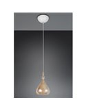 Lampara de techo ALDEA 1 pantalla cristal ahumado, excl. 1x E14 max. 10W IP20 Cromado