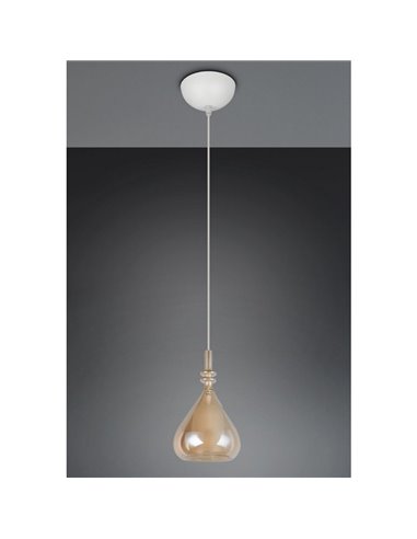 Lampara de techo ALDEA 1 pantalla cristal ahumado, excl. 1x E14 max. 10W IP20 Cromado