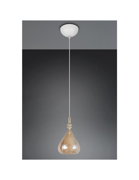 Luminária de teto ALDEA com 1 cúpula de vidro fumê, excluindo 1x E14 máx. 10W IP20 Cromado