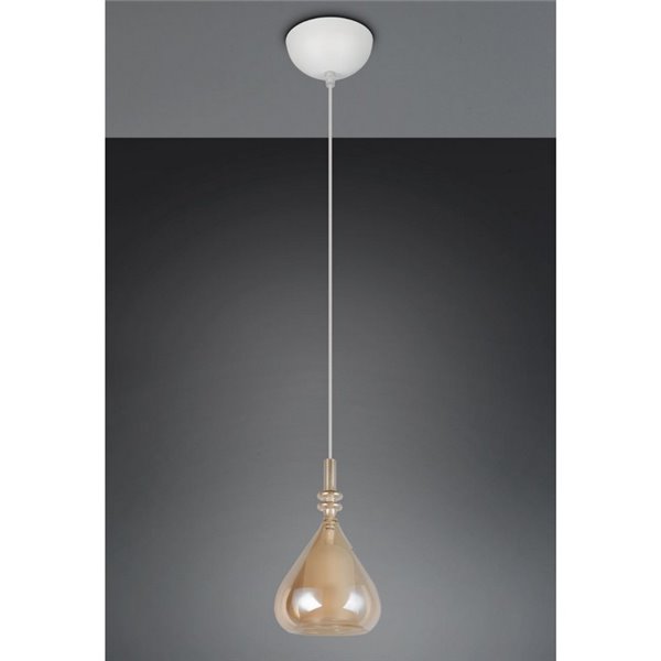 Luminária de teto ALDEA com 1 cúpula de vidro fumê, excluindo 1x E14 máx. 10W IP20 Cromado