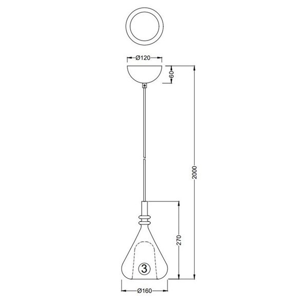Lampara de techo ALDEA 1 pantalla cristal ahumado, excl. 1x E14 max. 10W IP20 Cromado