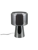 Lámpara de sobremesa vidrio ahumado, pantalla textil ROCKA bombilla excl.1x E14 max.10W IP20 Cromado