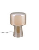 Lámpara de mesa pantalla textil ROCKA, vidrio ahumado, bombilla excl. 1xE14 max. 10W IP20 Ámbar