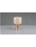 Lámpara de mesa pantalla textil ROCKA, vidrio ahumado, bombilla excl. 1xE14 max. 10W IP20 Ámbar
