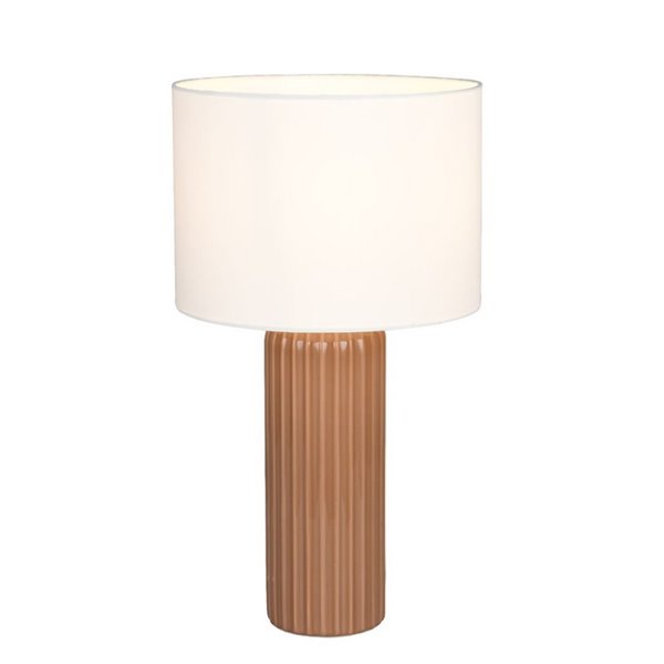 Lámpara de sobremesa grande BLAIR base cerámica estriada, bombilla excl. 1x E27 max. 10W IP20 Moka