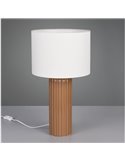 Lampe de table BLAIR grande taille avec base en céramique nervurée, ampoule non incluse 1x E27 max. 10W, IP20 Moka