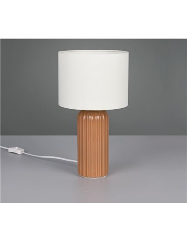 Lámpara de sobremesa BLAIR pequeña, base cerámica, bombilla excl. 1x E27 max. 10W IP20 Moka