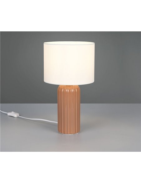 Luminária de mesa pequena BLAIR, base de cerâmica, lâmpada excl. 1x E27 máx. 10W IP20 Moka