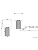 Lámpara de sobremesa BLAIR pequeña, base cerámica, bombilla excl. 1x E27 max. 10W IP20 Moka