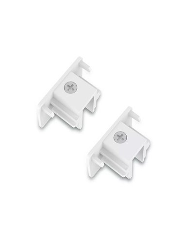 Tapas de acabado para carril monofásico EasyLink, 2 uds blanco