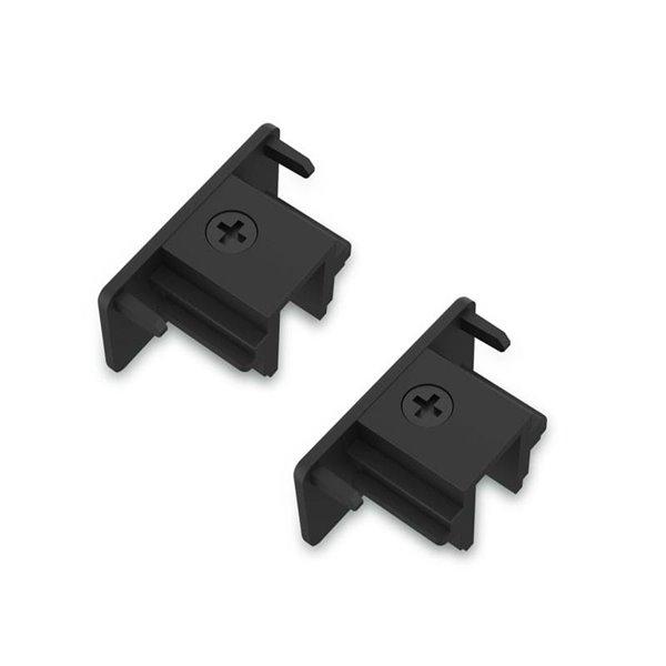 Tapas de acabado para carril monofásico EasyLink, 2 uds negro