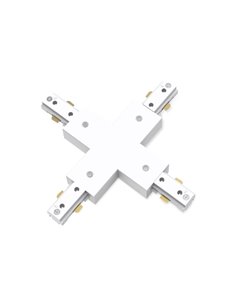 Connecteur X blanc pour rail d'éclairage EasyLink monophasé