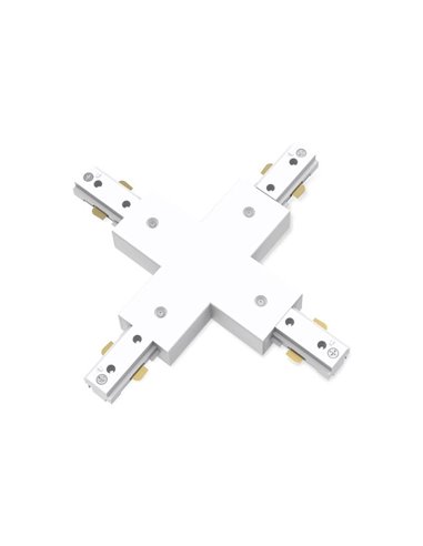 Connecteur X blanc pour rail d'éclairage EasyLink monophasé