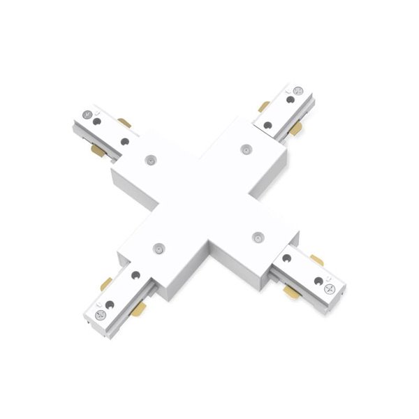 Connecteur X blanc pour rail d'éclairage EasyLink monophasé