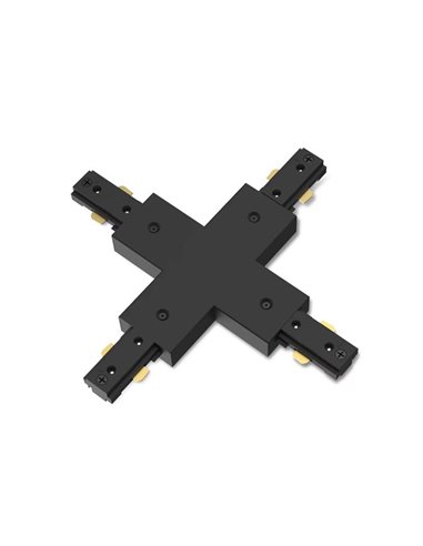 Conector X negro para luz de carril EasyLink monofásico
