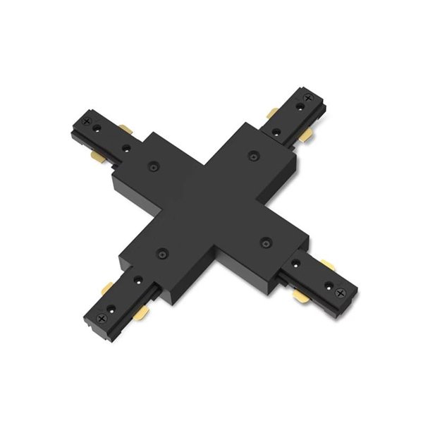 Conector X negro para luz de carril EasyLink monofásico