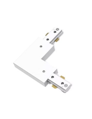 Conector branco em forma de L no sentido anti-horário EasyLink para trilhos de alta tensão