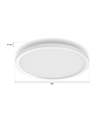 Plafón de techo inteligente LED SURIMU, redondo blanco, Ø39.5cm 40W 2850Lm, 2000-6500K white color ambience