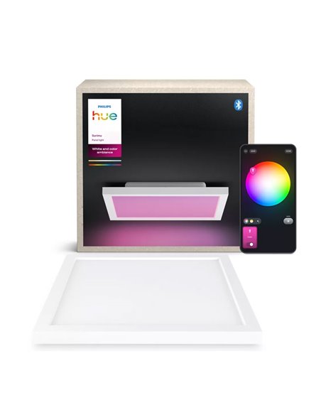 Panneau LED carré intelligent blanc SURIMU 30 x 30 cm, 25 W, 1 760 lm, ambiance blanche 2 000-6 500 K