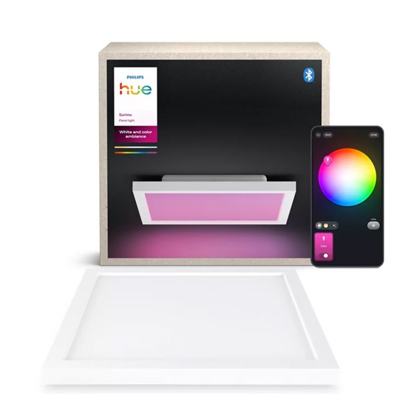 Panel cuadrado inteligente LED SURIMU 30x30cm blanco, 25W 1760Lm, 2000-6500K white color ambience