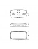Piloto lateral de gálibo LED FT-080 LED 12–36V con intermitente y reflector | Montaje en superficie