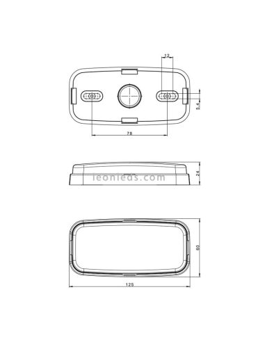 Piloto lateral de gálibo LED FT-080 LED 12–36V con intermitente y reflector | Montaje en superficie