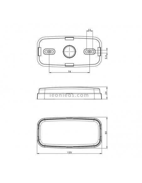Piloto lateral de gálibo LED FT-080 LED 12–36V con intermitente y reflector | Montaje en superficie