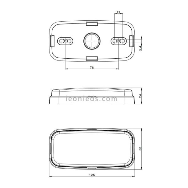 Piloto lateral de gálibo LED FT-080 LED 12–36V con intermitente y reflector | Montaje en superficie