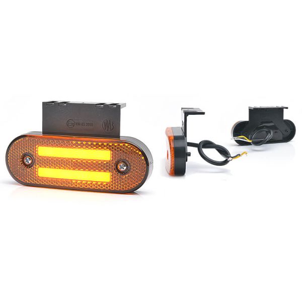 Galibo Lateral LED con Intermitente Catadióptrico y Soporte ADR redondeado 2 lineas Neon 12V-24V SM1 5 IA