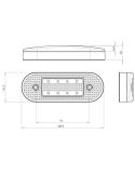Medidas Galibo Lateral LED con Intermitente Catadióptrico y Soporte ADR redondeado 2 lineas Neon 12V-24V SM1 5 IA