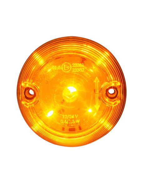 Piloto LED intermitente redondo tulipa transparente | Categoria 5 | 12V 24V | EMC R10 HOR 100B