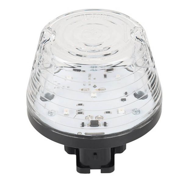 Voyant clignotant LED rond, tulipe transparente | Catégorie 5 | 12 V 24 V | CEM R10 HOR 100B