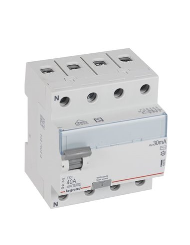 Diferencial Legrand TX³ 403005, 4 polos 40A 30 mA Tipo AC con botón TEST