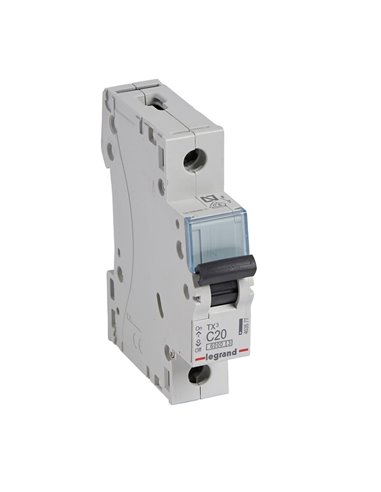 Legrand TX³ 403577, C20, 1 polo 6 kA, 230 V magnetotérmico