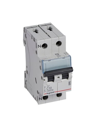 Magnetotérmico Legrand TX³ 403585, C10, 1P+N, 6 kA, 230 V (2 módulos)