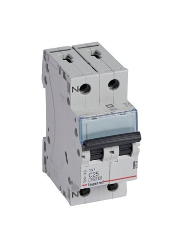 Magnetotérmico Legrand TX³ 403588, C25, 1P+N, 6 kA, 230 V (2 módulos)